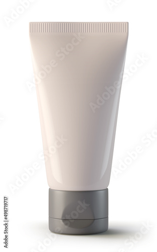 3d rendering of cosmetic tube for cream on a white background.