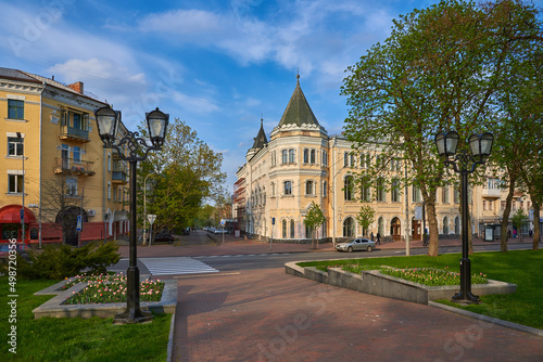 Building of Chernihiv Regional Philharmonic Center of festivals and concert programs in spring