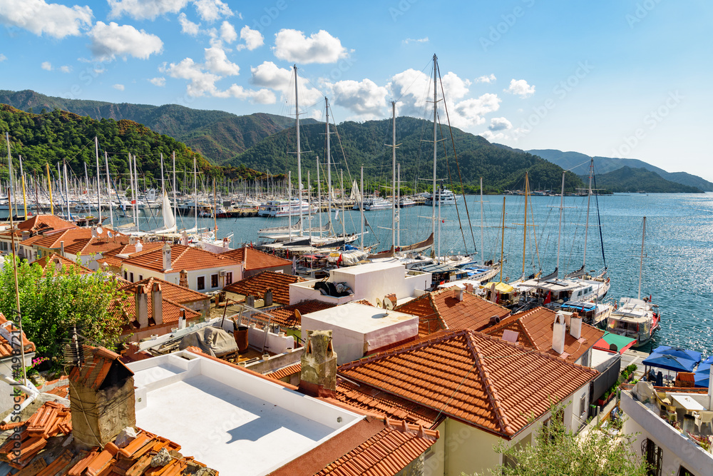 View of Marmaris Marina in Turkey