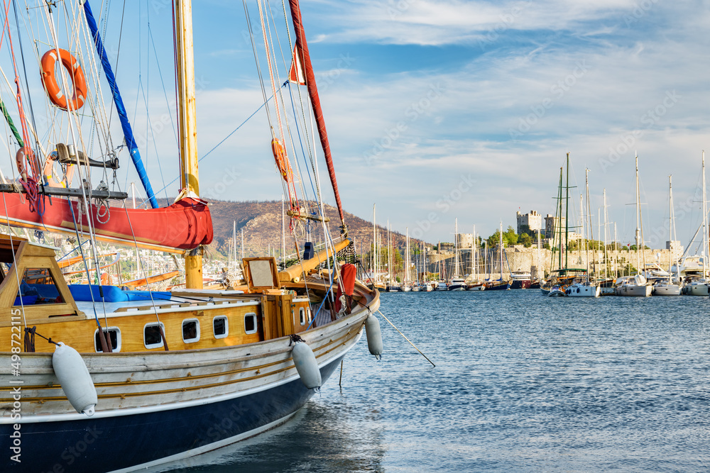 Scenic view of yachts moored in Milta Bodrum Marina, Turkey Scenic view of yachts moored in Milta Bodrum Marina, Turkey