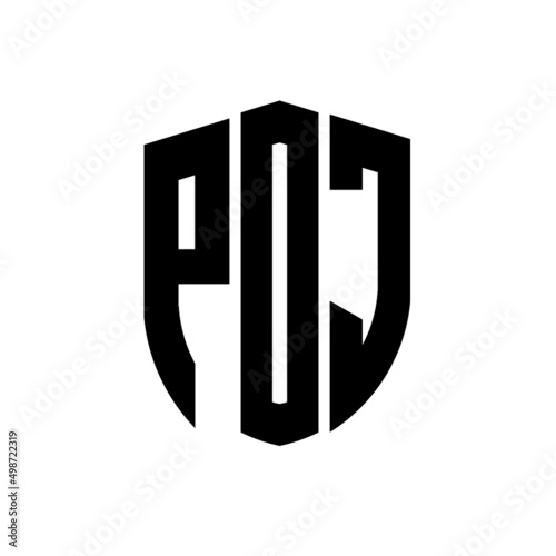 POJ letter logo design. POJ modern letter logo with black background. POJ creative  letter logo. simple and modern letter logo. vector logo modern alphabet font overlap style. Initial letters POJ  photo