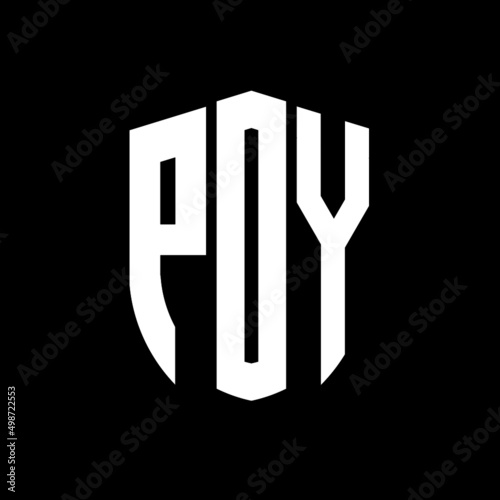 POY letter logo design. POY modern letter logo with black background. POY creative  letter logo. simple and modern letter logo. vector logo modern alphabet font overlap style. Initial letters POY  photo