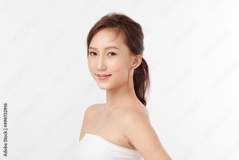 Beautiful young asian woman with clean fresh skin on white background, Face care, Facial treatment, Cosmetology, beauty and spa, Asian women portrait. Beautiful young asian woman with clean fresh skin on white background, Face care, Facial treatment, Cosmetology, beauty and spa, Asian women portrait.
