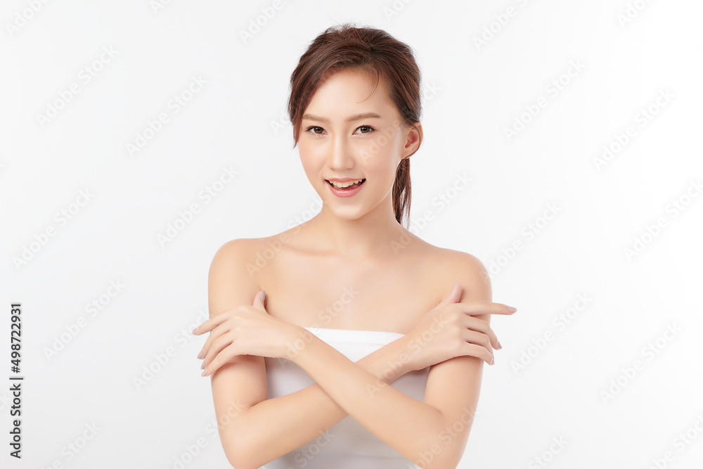 Beautiful young asian woman with clean fresh skin on white background, Face care, Facial treatment, Cosmetology, beauty and spa, Asian women portrait. Beautiful young asian woman with clean fresh skin on white background, Face care, Facial treatment, Cosmetology, beauty and spa, Asian women portrait.
