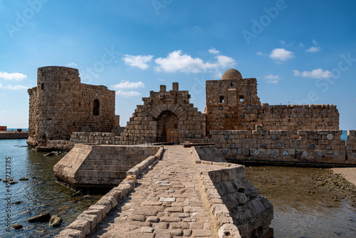 Sidon Sea Castle, built by the Crusaders, Lebanon. photo