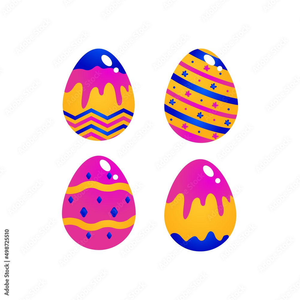 Set illustration gradient eggs design collection