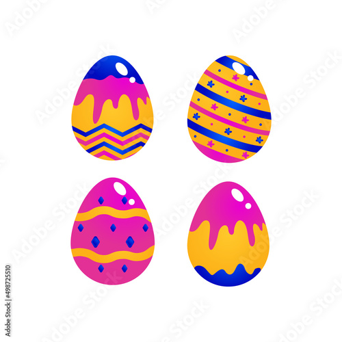 Set illustration gradient eggs design collection