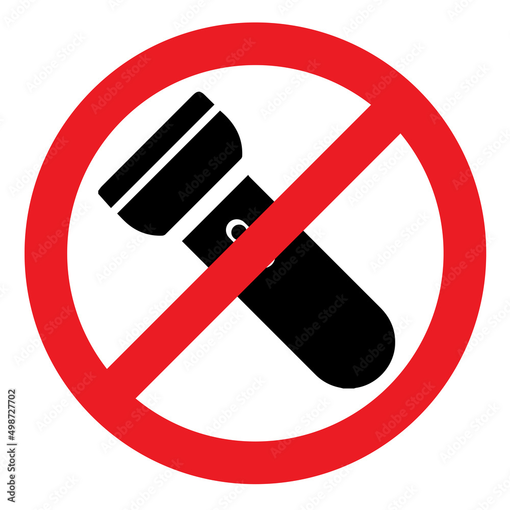 Vetor de Do not use Torch here , Torch is prohibited, Torch is