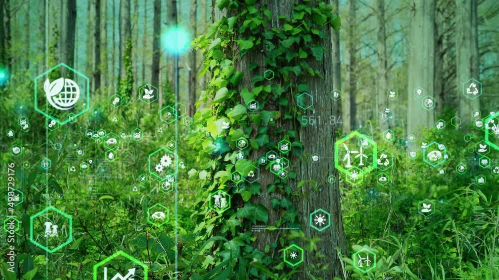 Environmental technology concept. Resource recycling. Recycling society. Green tech. Sustainable development goals. SDGs.