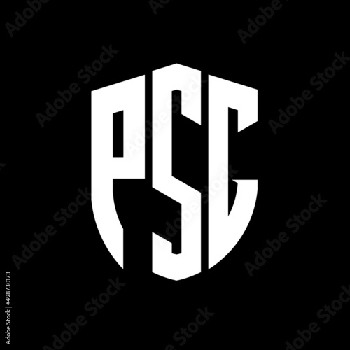 PSG letter logo design. PSG modern letter logo with black background. PSG creative  letter logo. simple and modern letter logo. vector logo modern alphabet font overlap style. Initial letters PSG  photo