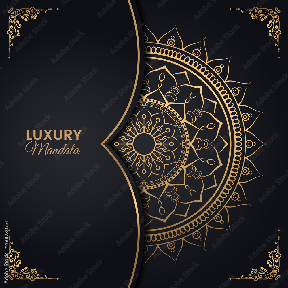 Luxury ornamental mandala background with golden colour Luxury ornamental mandala background with golden colour