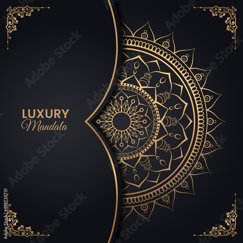 Luxury ornamental mandala background with golden colour 