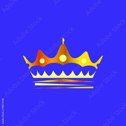 crown icon vector illustration, Flat Crown vector with background