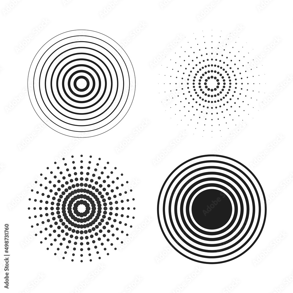 Identification process. Abstract background. Black rings sound wave and line with points in a circle. Sound wave wallpaper. Radio station signal. Circle spin vector set. Identification process. Abstract background. Black rings sound wave and line with points in a circle. Sound wave wallpaper. Radio station signal. Circle spin vector set.