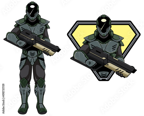 Futuristic Soldier Mascot