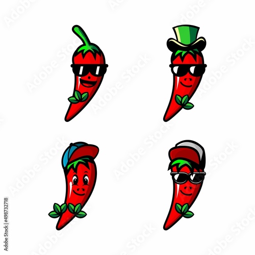 red chili vector design chili cartoon