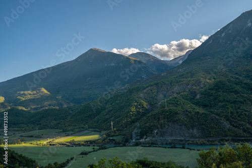 Beautiful mountain valley with gentle hills in Albania