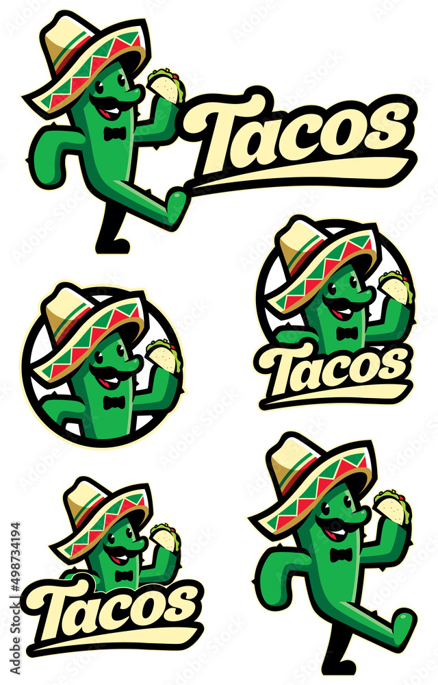 Fototapeta premium Tacos Cactus Mascot