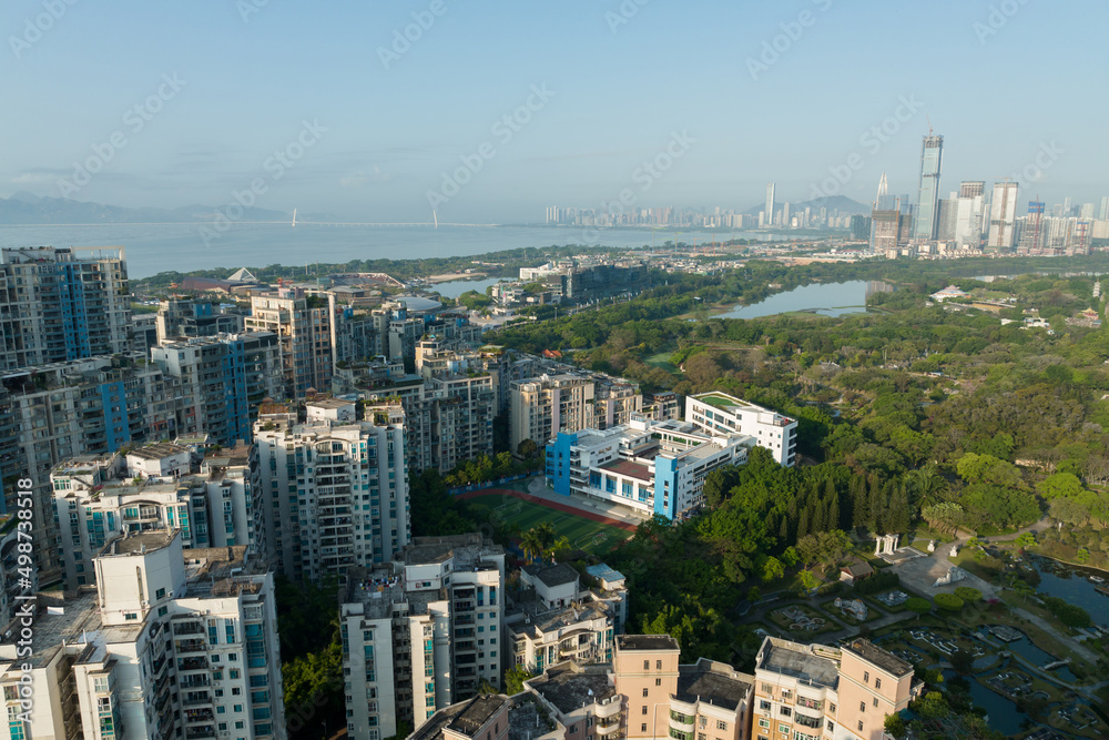 Aerial view of landscape in shenzhen city,China