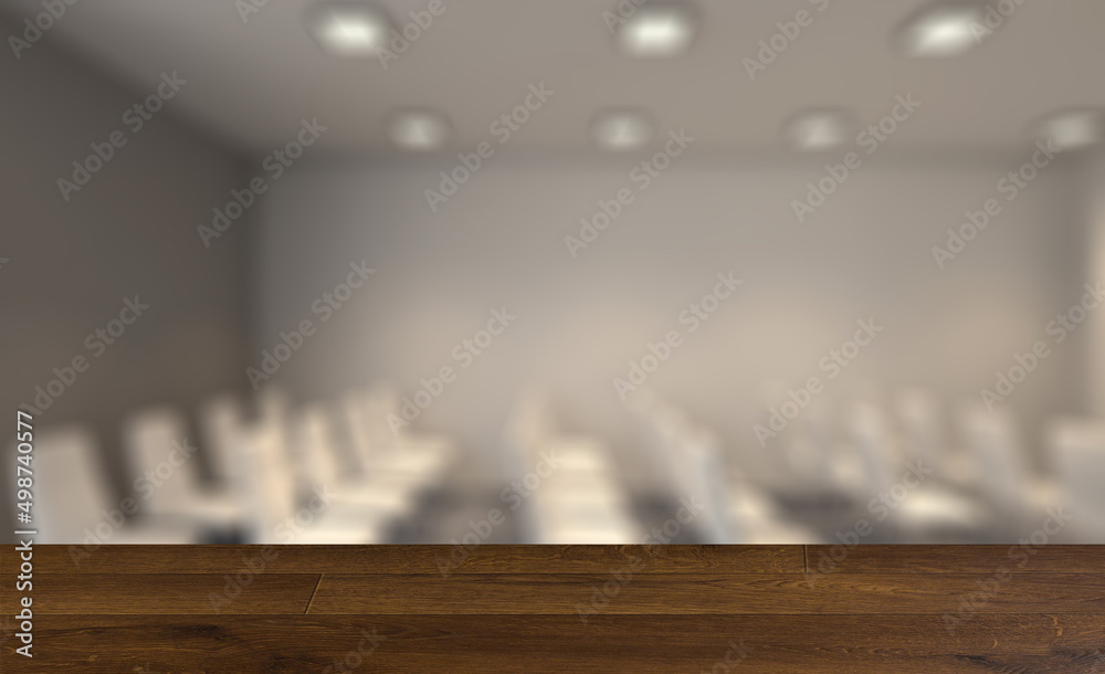 Modern meeting room. 3D rendering.. Background with empty table. Flooring.