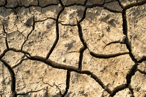 Cracked and dry earth, climate change background.