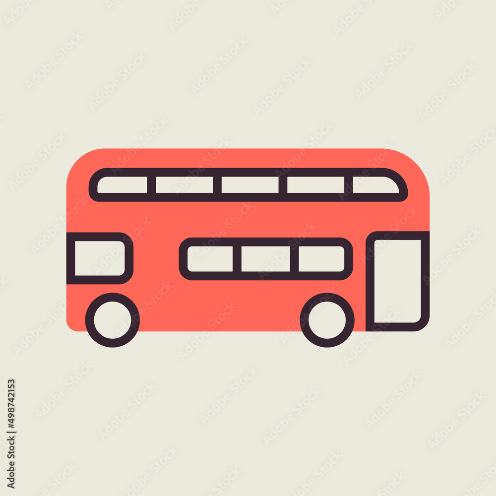 Double decker bus flat vector icon Double decker bus flat vector icon