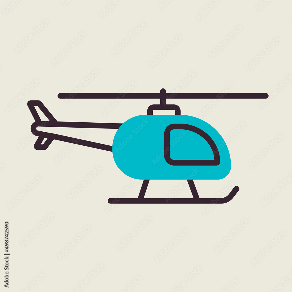 Helicopter flat vector icon design isolated Helicopter flat vector icon design isolated