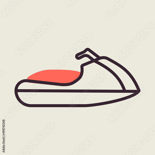 Fast water scooter and water sport vector icon