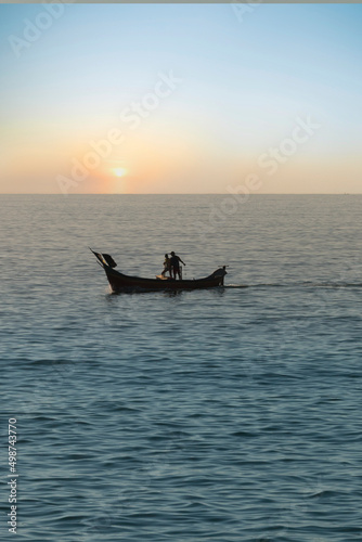 Barra Velha, Santa Catarina, Brasil: dupla de pescadores voltando da pescaria em Barra Velha, litoral de Santa Catarina, Brasil photo