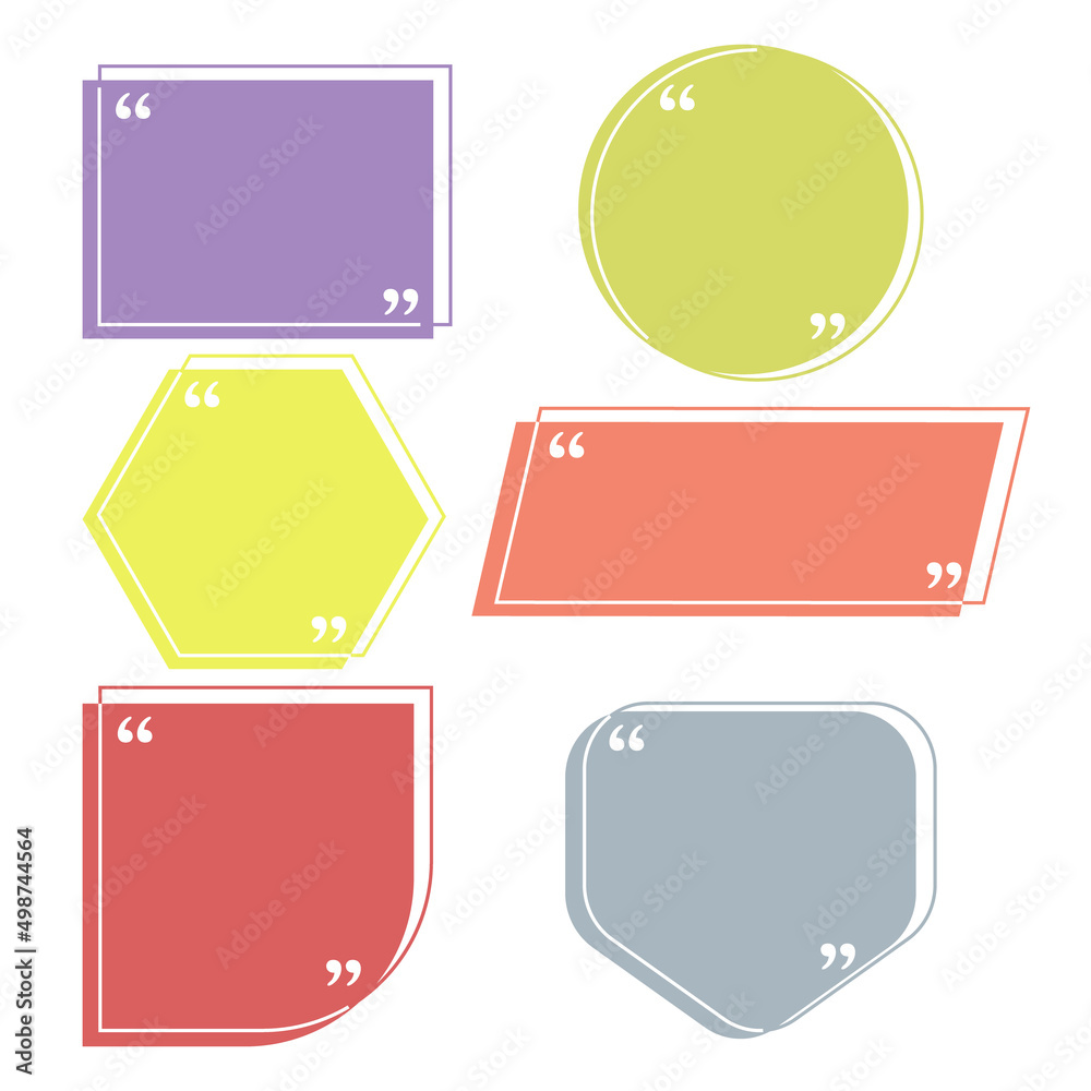 Multicolor quote box frame collection. Multicolor quote box frame collection.