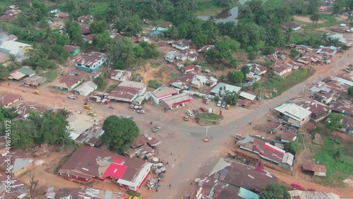 Landscape of the african city of Tubmanburg in Bomi County, Liberia, West Africa photo