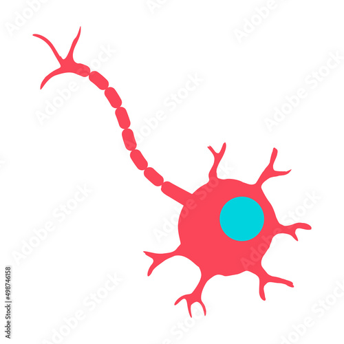 Abnormal red cell with outgrowth semi flat color vector object. Malignant tumor. Malicious liaison. Full sized item on white. Simple cartoon style illustration for web graphic design and animation
