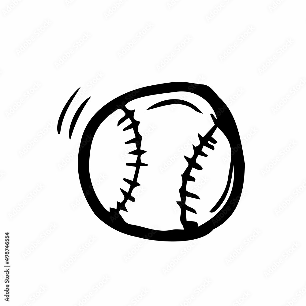 Baseball icon in doodle sketch lines. Sport champion competition team Baseball icon in doodle sketch lines. Sport champion competition team