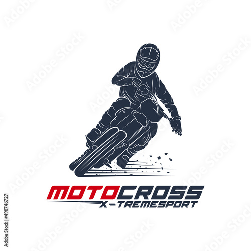 Motocross logo vector illustration design. Motocross Freestyle logo abstract