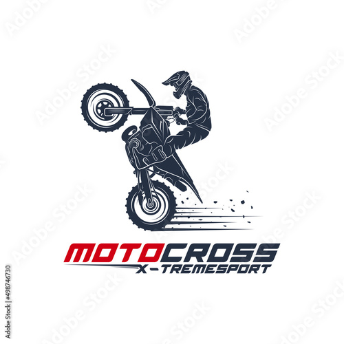 Motocross logo vector illustration design. Motocross Freestyle logo abstract