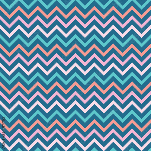 Zigzag geometric vector pattern, colorful, dark abstract background © Kati Moth