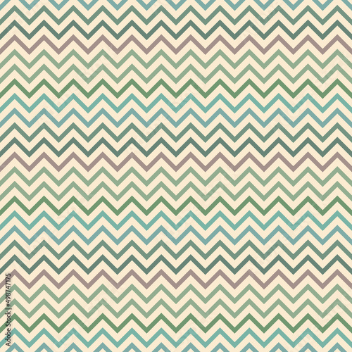 Zigzag geometric vector pattern, green abstract chevron background © Kati Moth
