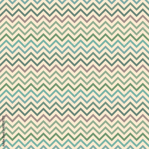 Zigzag geometric vector pattern, green abstract chevron background