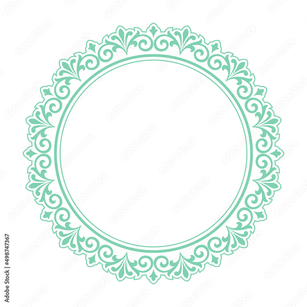 Decorative frame Elegant vector element for design in Eastern style, place for text. Floral green and white border. Lace illustration for invitations and greeting cards Decorative frame Elegant vector element for design in Eastern style, place for text. Floral green and white border. Lace illustration for invitations and greeting cards
