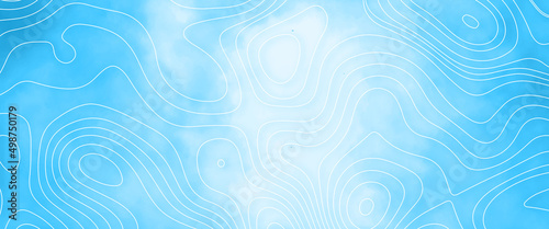 Abstract Topography background and map with luminous curved lines. 3D Topographic map background concept. Topo contour map and topographic texter background.