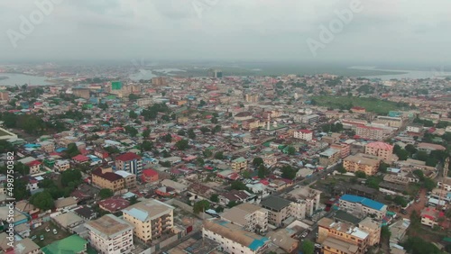 Skyline of Monrovia, Liberia on a cloudy day photo
