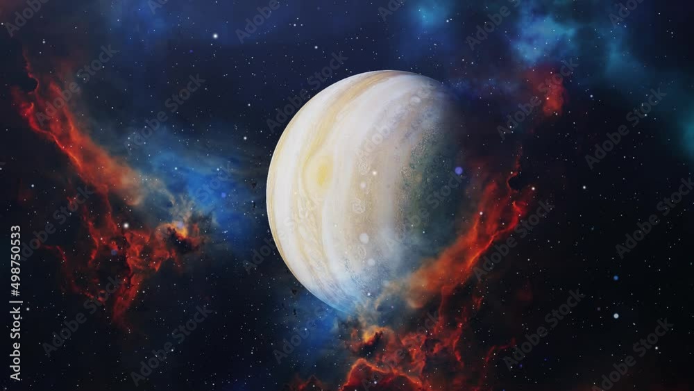 Flight through nebulae and planets in deep space , universe 4k.