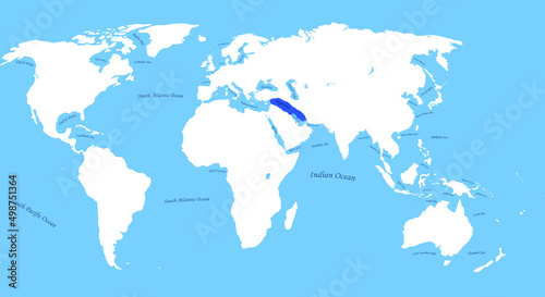 Map of Akkadian Empire Middle East Asia