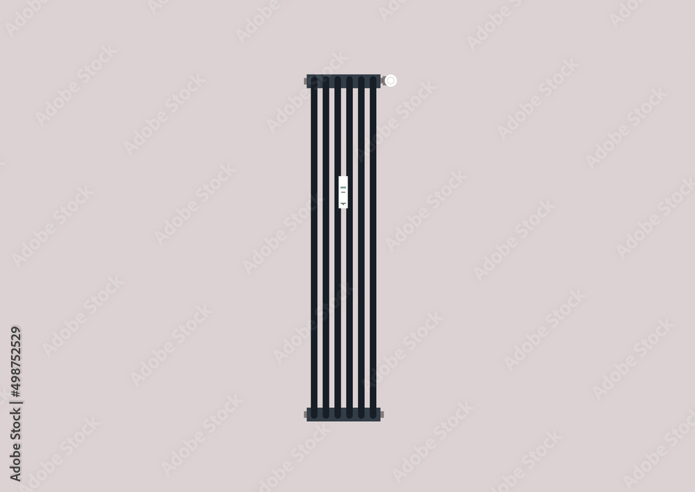 An isolated image of a room radiator, central heating An isolated image of a room radiator, central heating