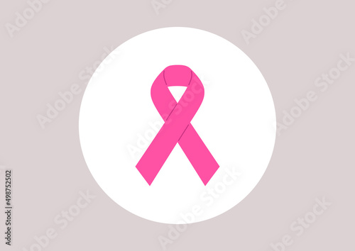 A pink ribbon as a breast cancer awareness symbol