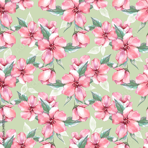 Floral seamless pattern with delicate pink flowers .