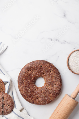 Reikäleipä - traditional finnish rye bread photo