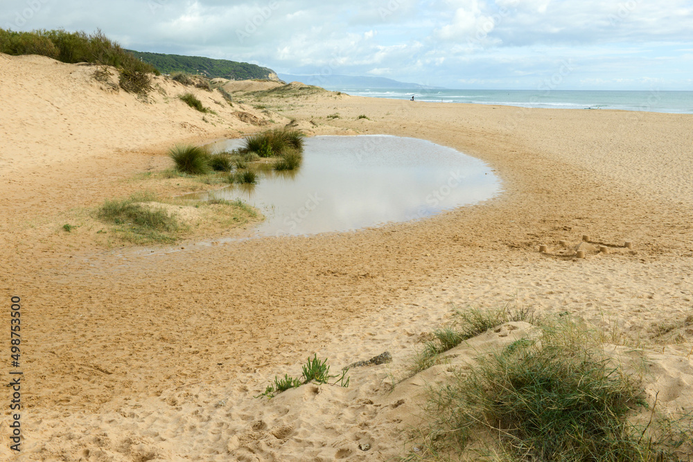 The beach of Los Canos de Meca in Spain The beach of Los Canos de Meca in Spain
