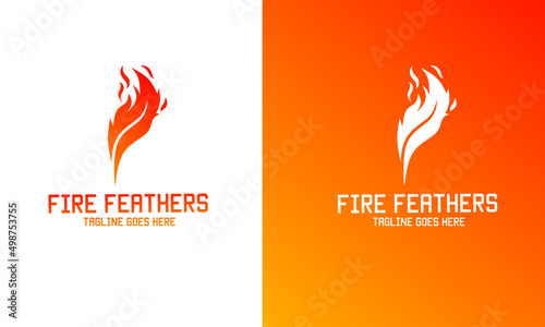 Illustration vector graphic of template logo fire feathers