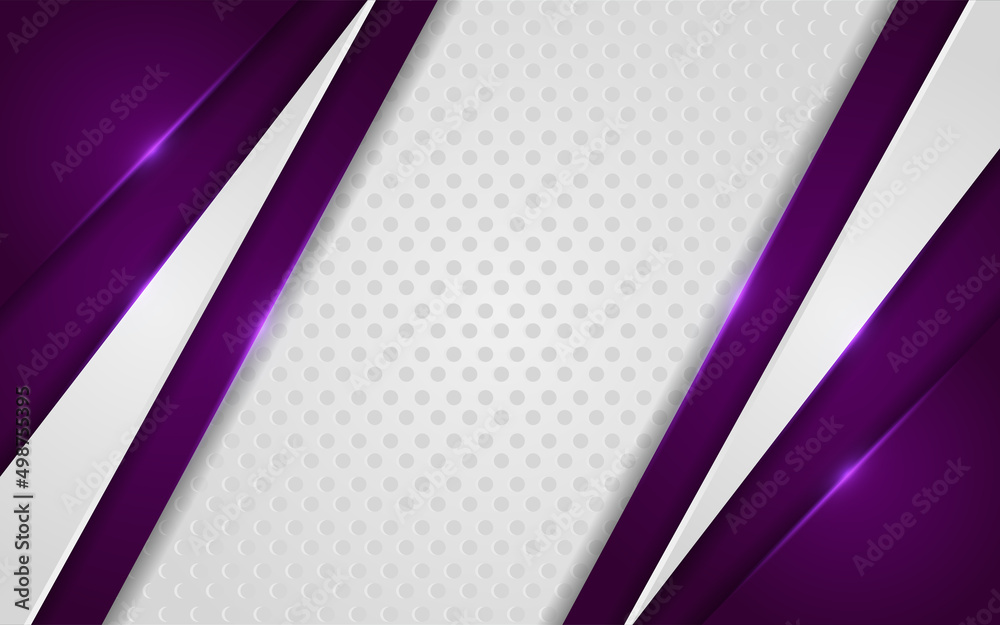 Obraz premium Abstract modern white background combination with line purple glowing